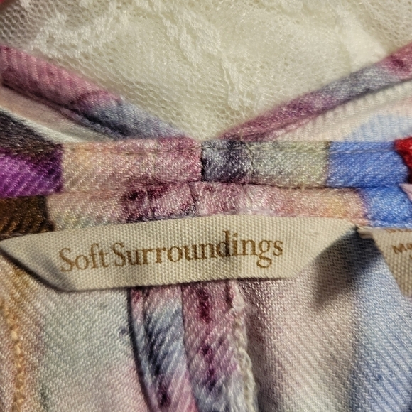 Soft surroundings embroidered open poncho cardigan. - Picture 7 of 13